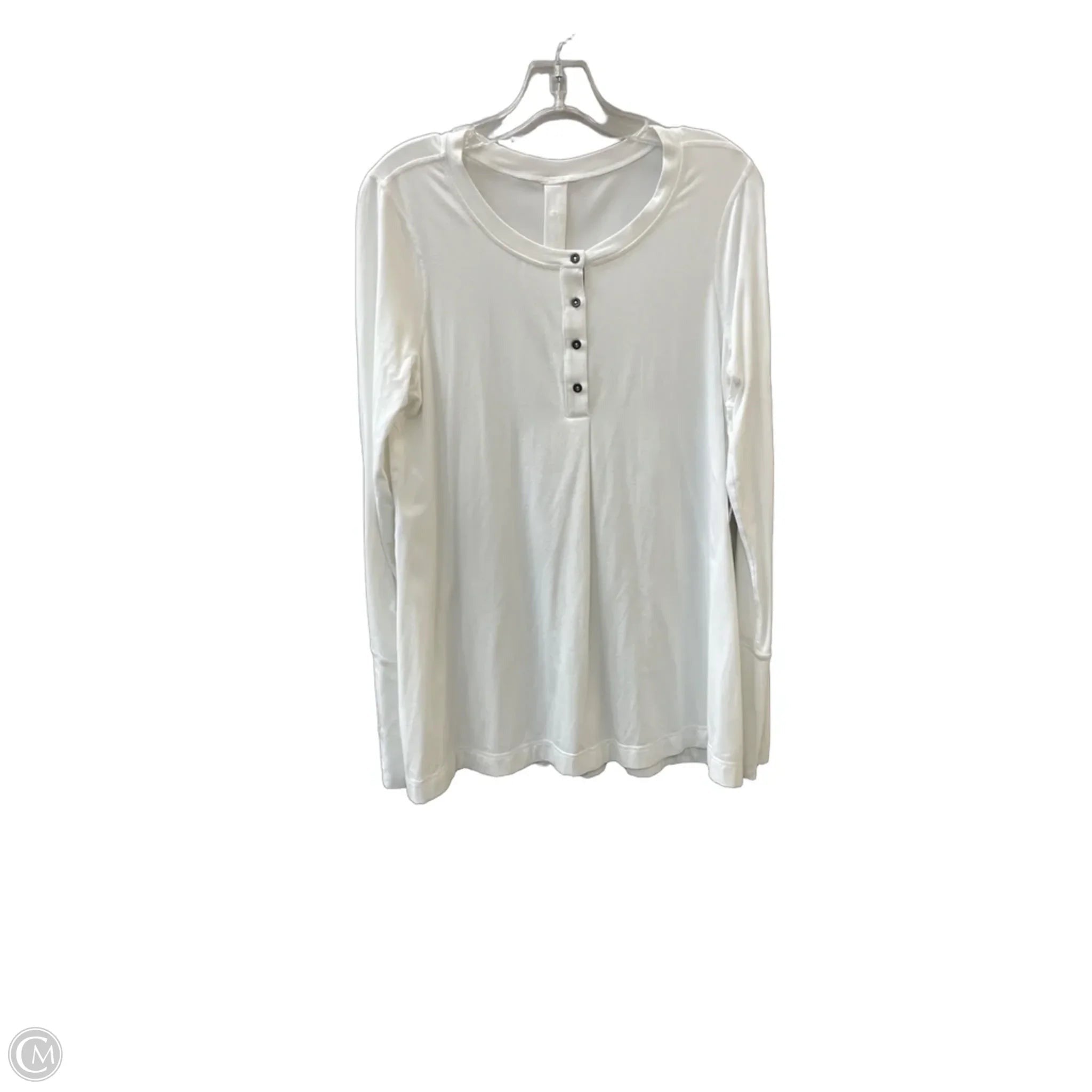 Athletic Top Long Sleeve Crewneck By Lululemon In White, Size: M