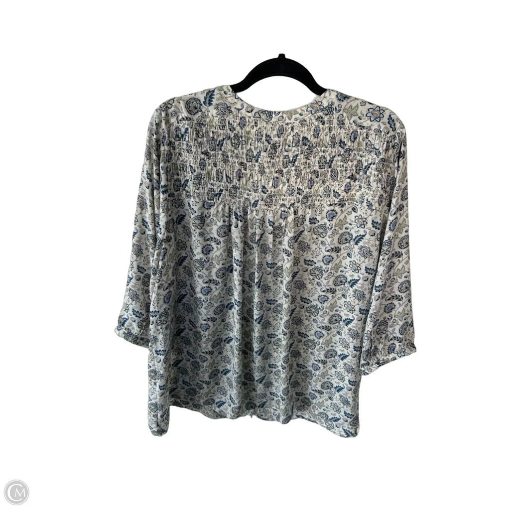 Top 3/4 Sleeve By Rose And Olive In Blue & Green, Size: 2x