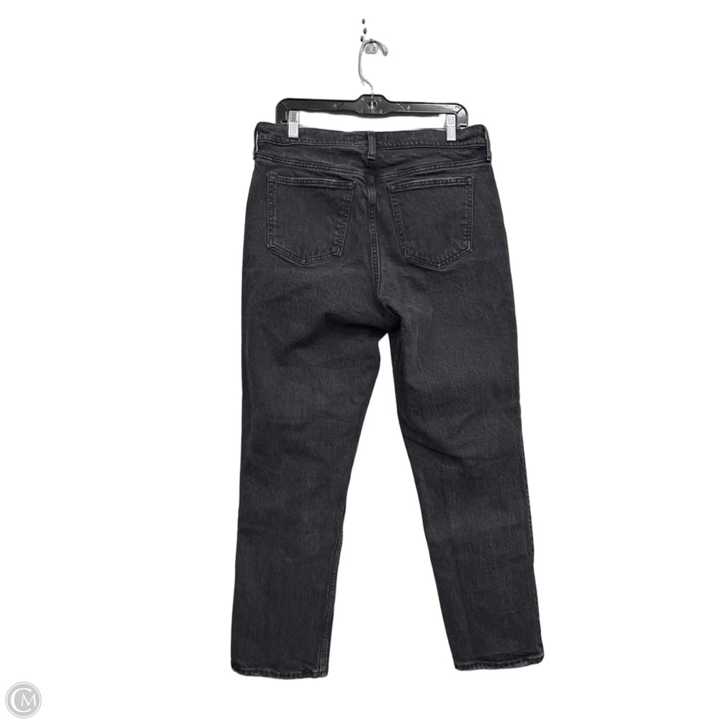 Jeans Straight By Abercrombie And Fitch In Black Denim, Size: 12