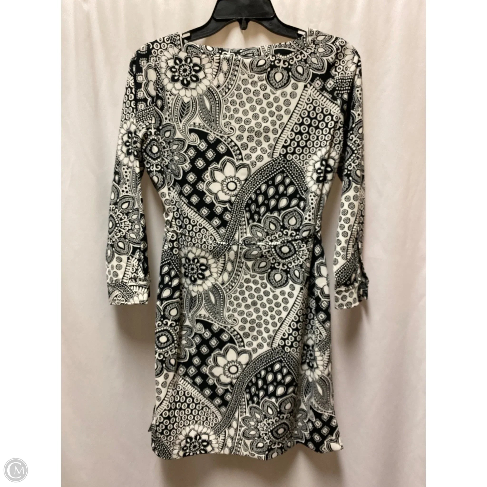 Dress Casual Midi By Loft In Black & White, Size: Xsp