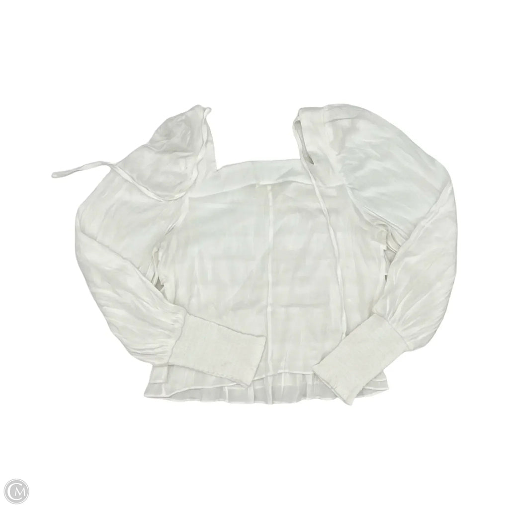 Blouse Long Sleeve By Clothes Mentor In Cream, Size: M
