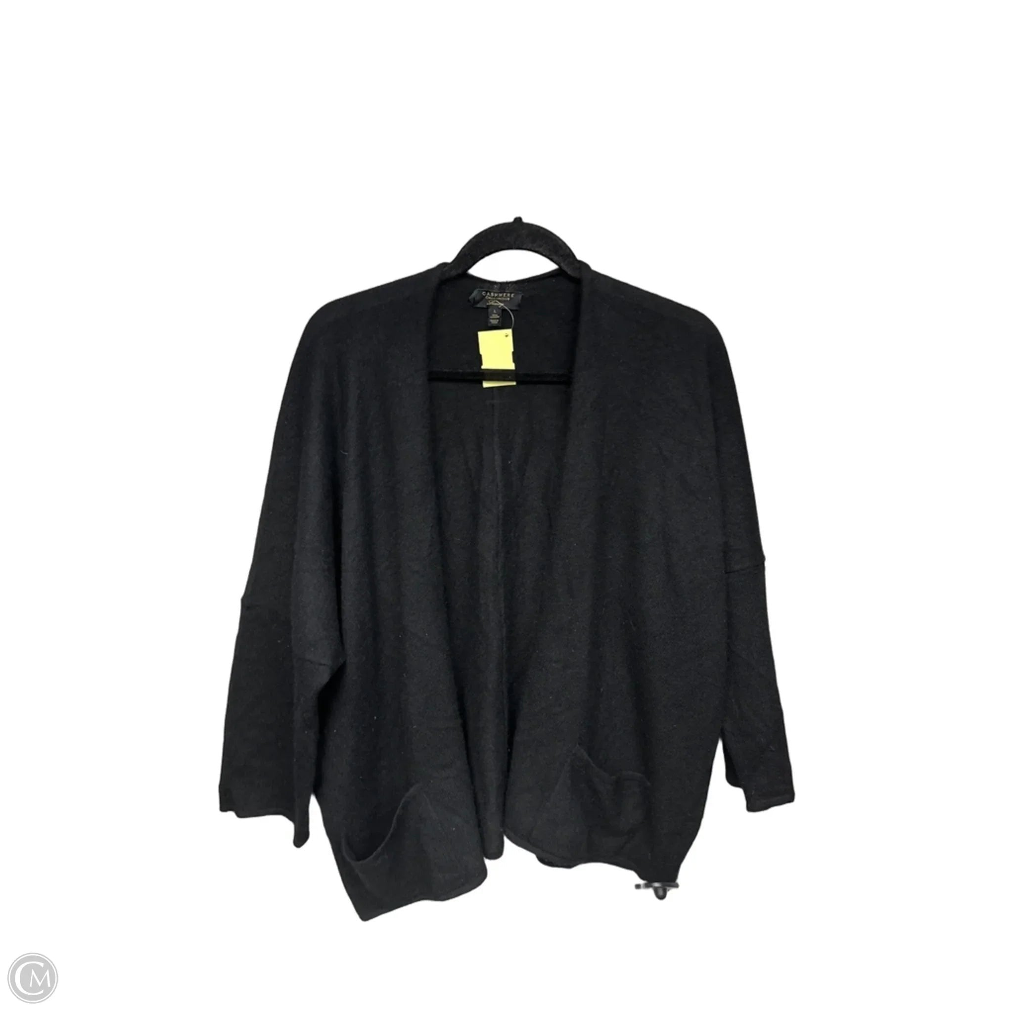 Sweater Cardigan Cashmere By Charter Club In Black, Size: L
