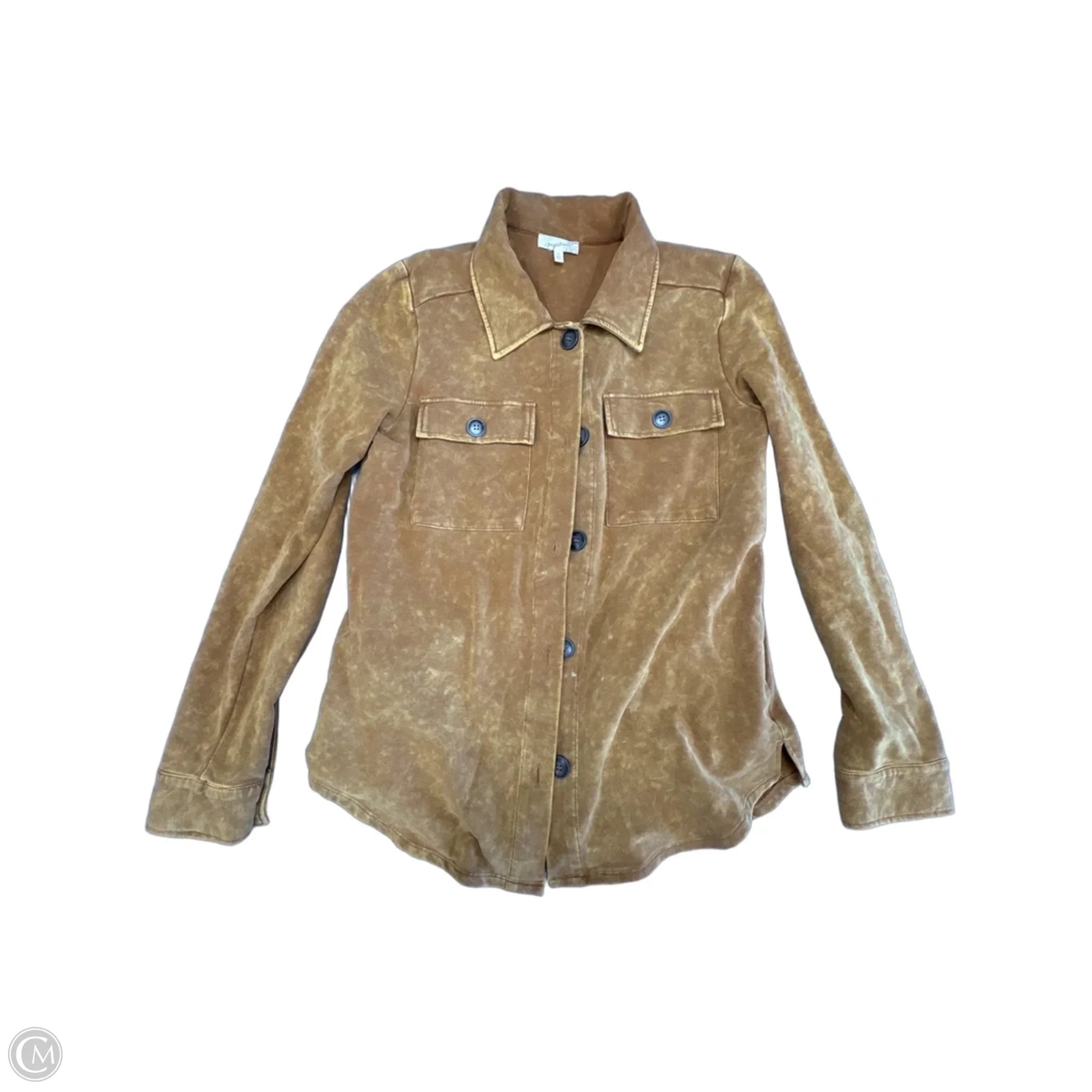 Jacket Shirt By Mystree In Yellow, Size: S
