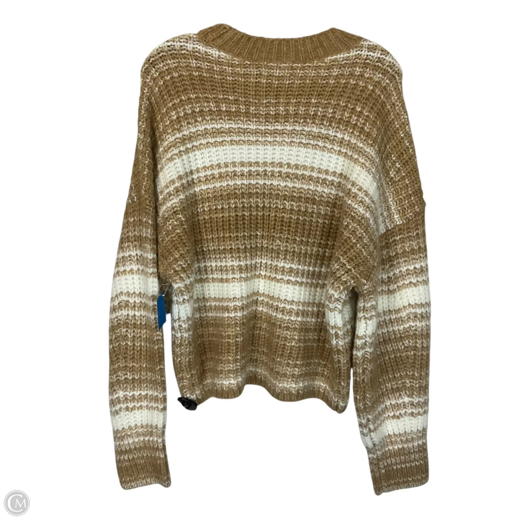 Sweater By Abercrombie And Fitch In Tan & White, Size: M