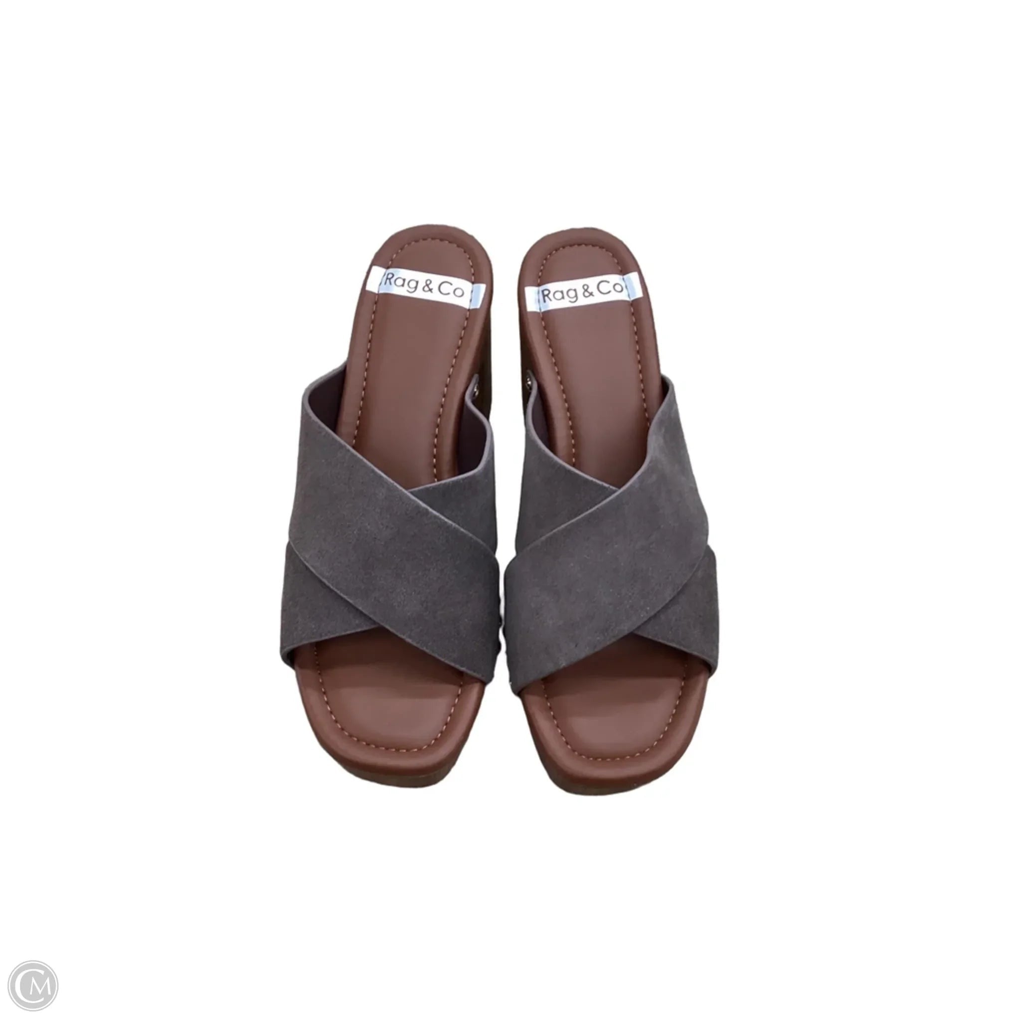 Sandals Heels Block By Clothes Mentor In Brown, Size: 8