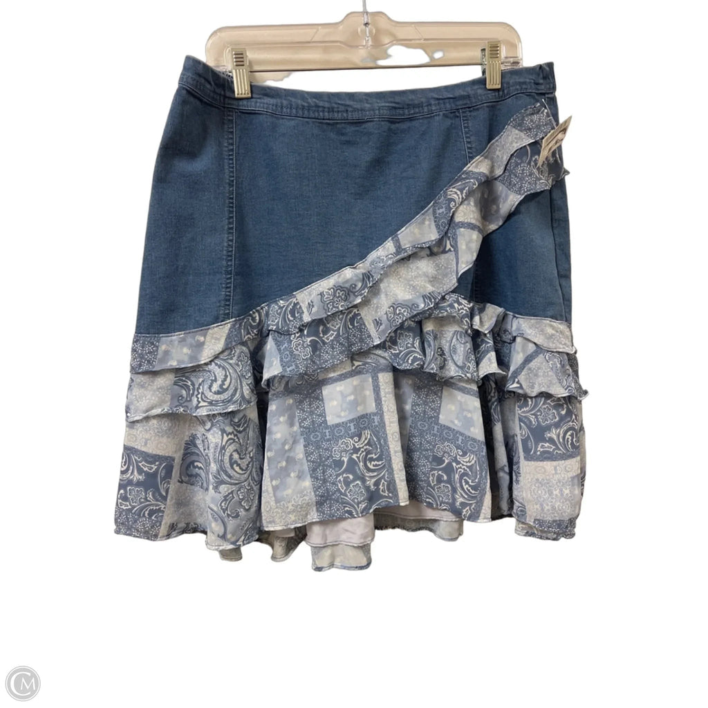 Skirt Mini & Short By Cato In Blue Denim, Size: 14