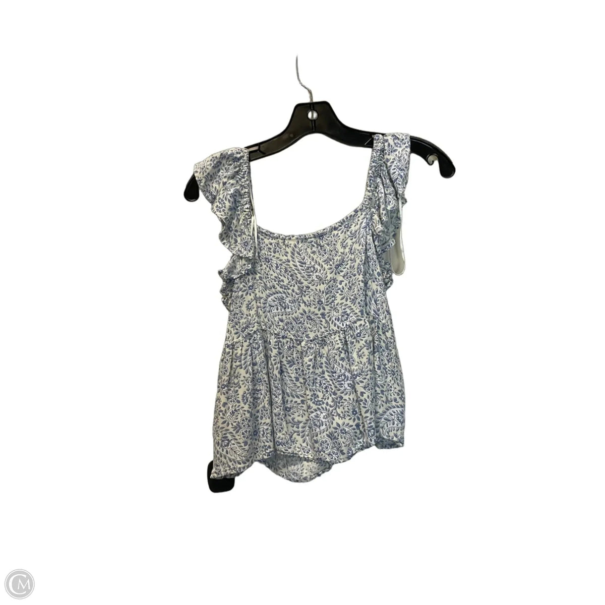 Top Short Sleeve By Patrons Of Peace In Blue & White, Size: S