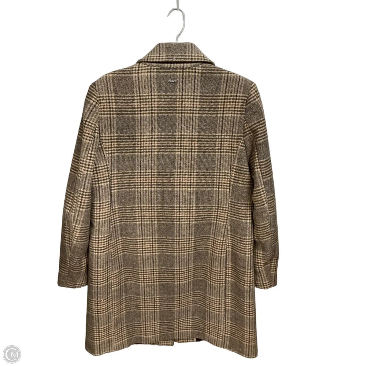 Coat Peacoat By Dkny In Plaid Pattern, Size: Lp