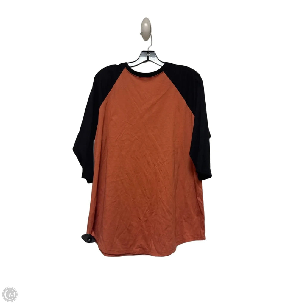 Top Short Sleeve By Clothes Mentor In Black & Orange, Size: 2x