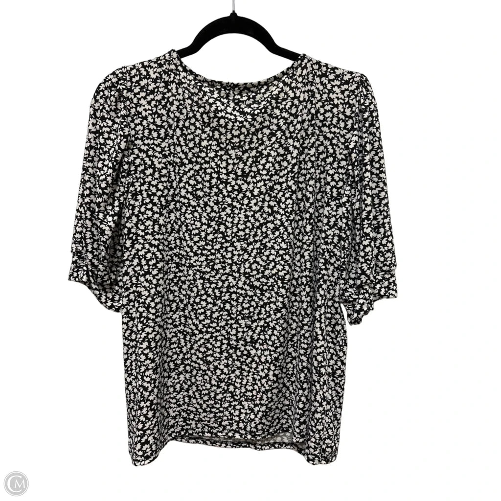 Top Short Sleeve By Cece In Black & White, Size: Xl