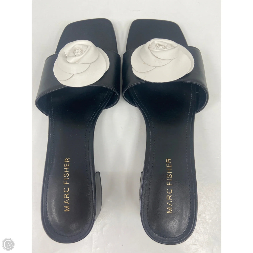 Sandals Heels Block By Marc Fisher In Black, Size: 7.5