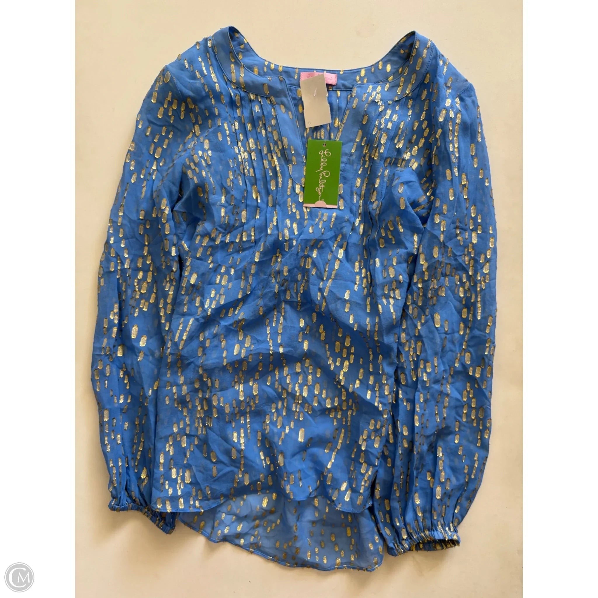Blouse Designer By Lilly Pulitzer In Blue, Size: S