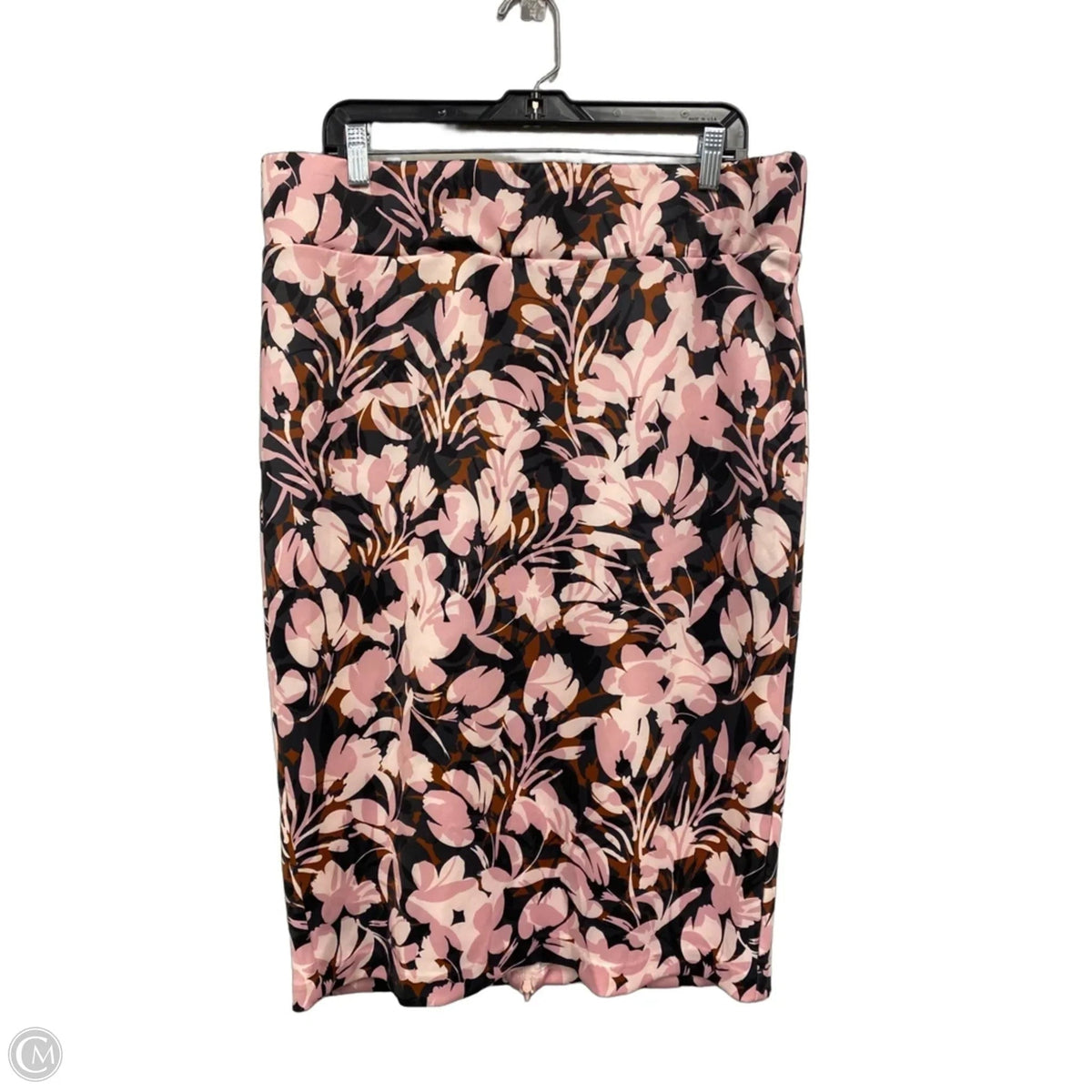 Skirt Midi By Eloquii In Grey & Pink, Size: 16