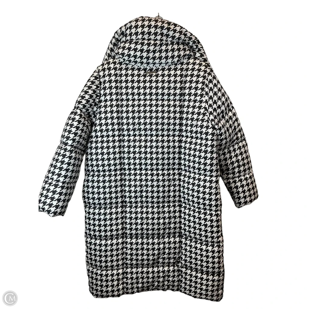 Coat Puffer & Quilted By Peace Love World In Checkered Pattern, Size: L