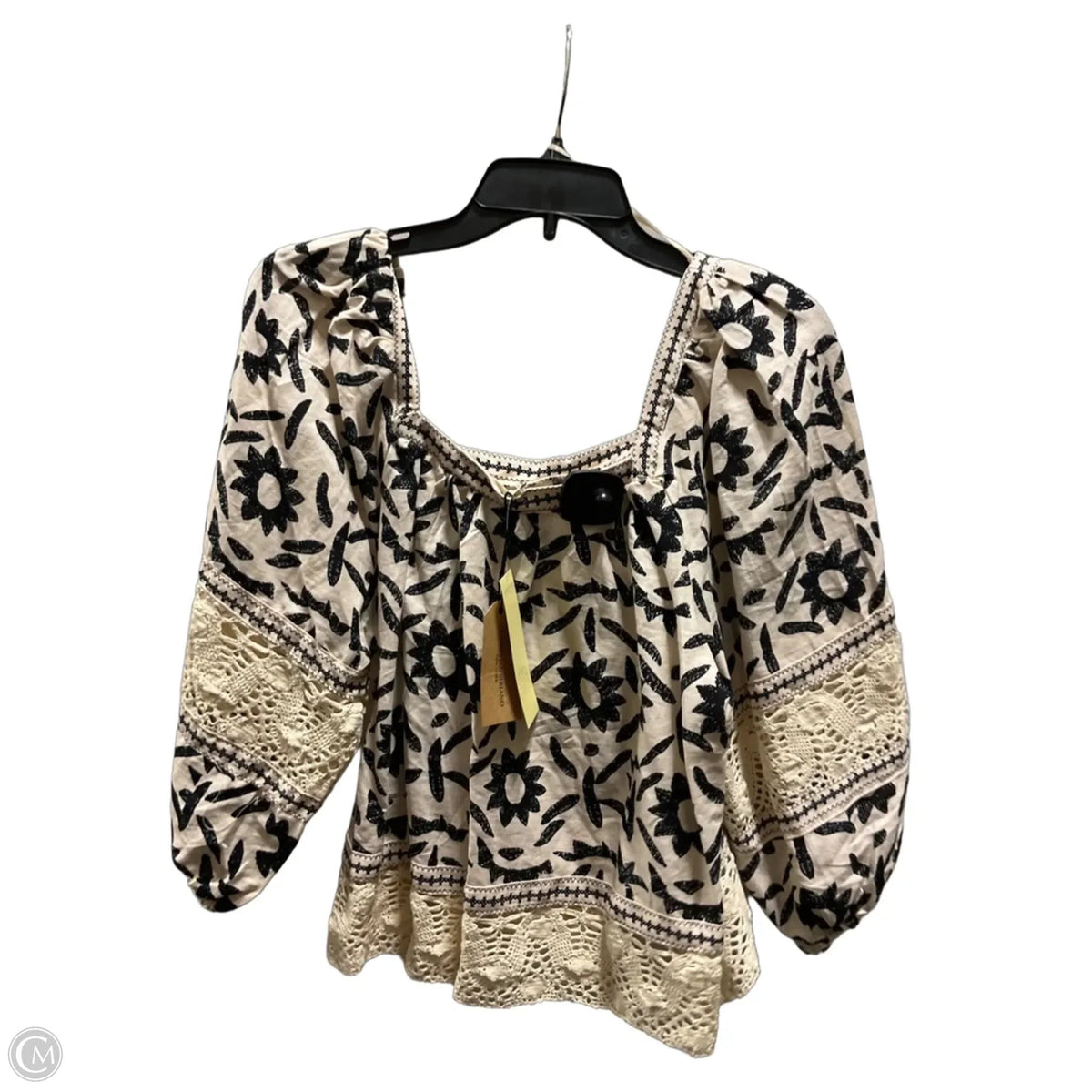 Top Long Sleeve By Christian Siriano In Black, Size: S