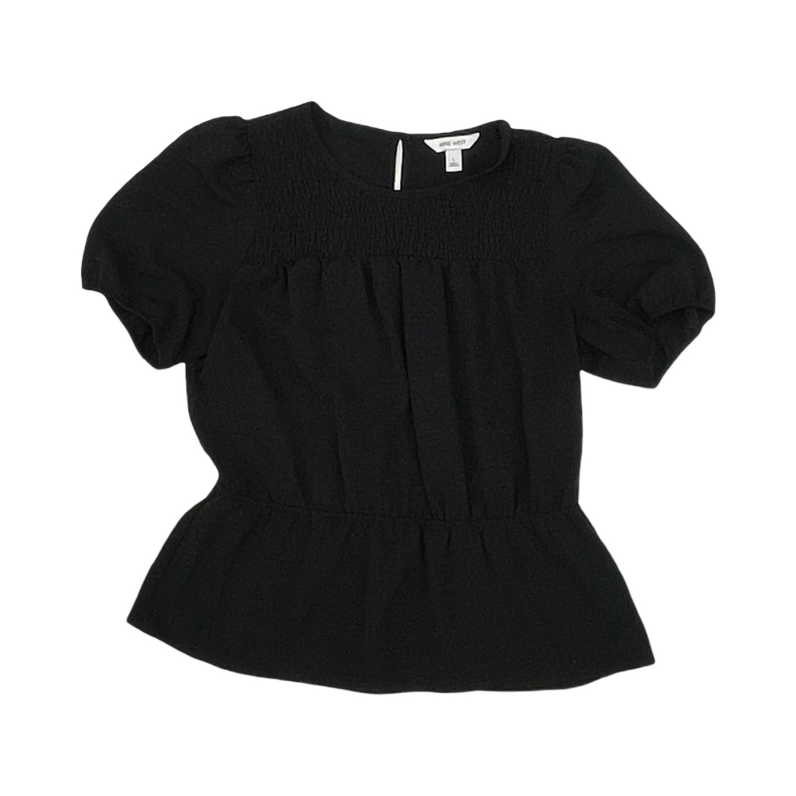 Blouse Ss By Nine West In Black, Size:L