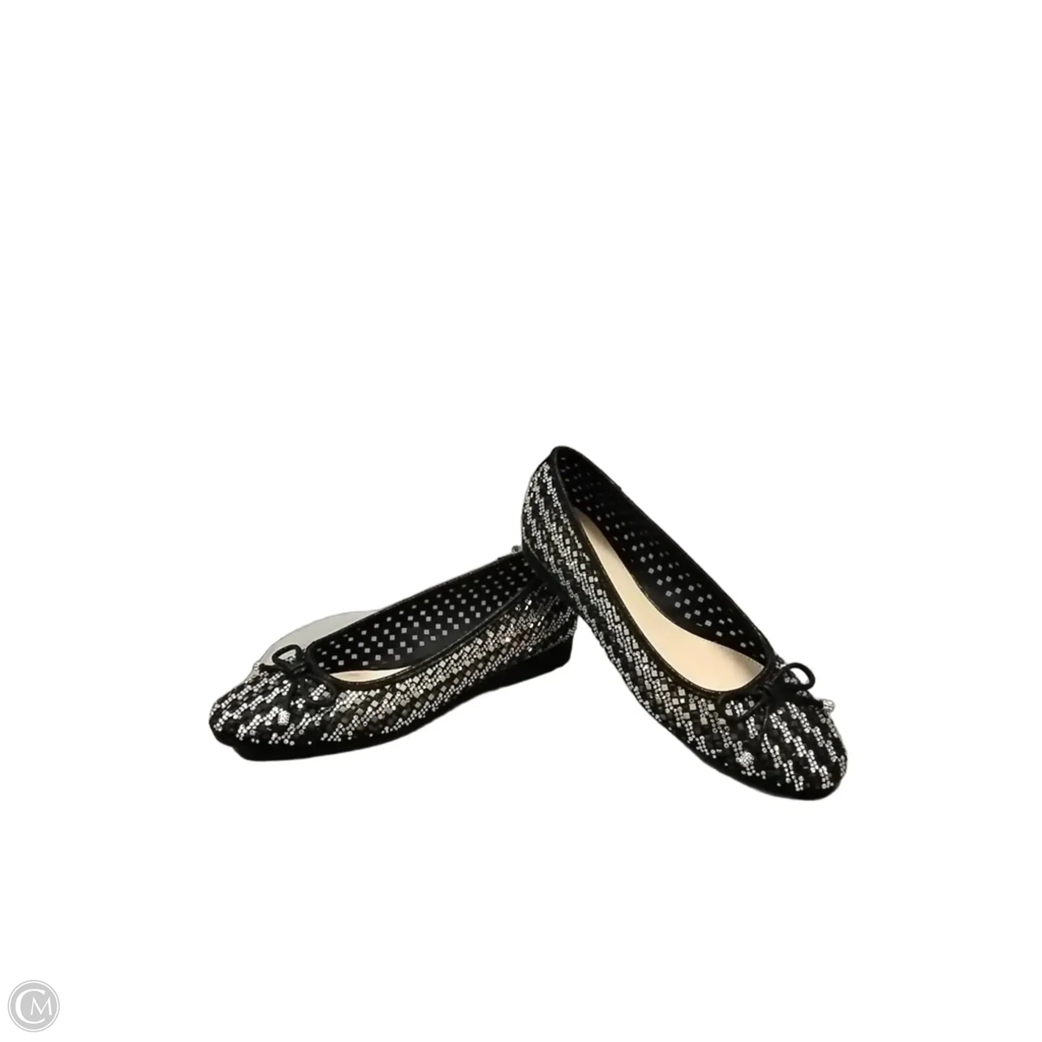 Shoes Flats By Alex Marie In Black & Silver, Size: 8.5