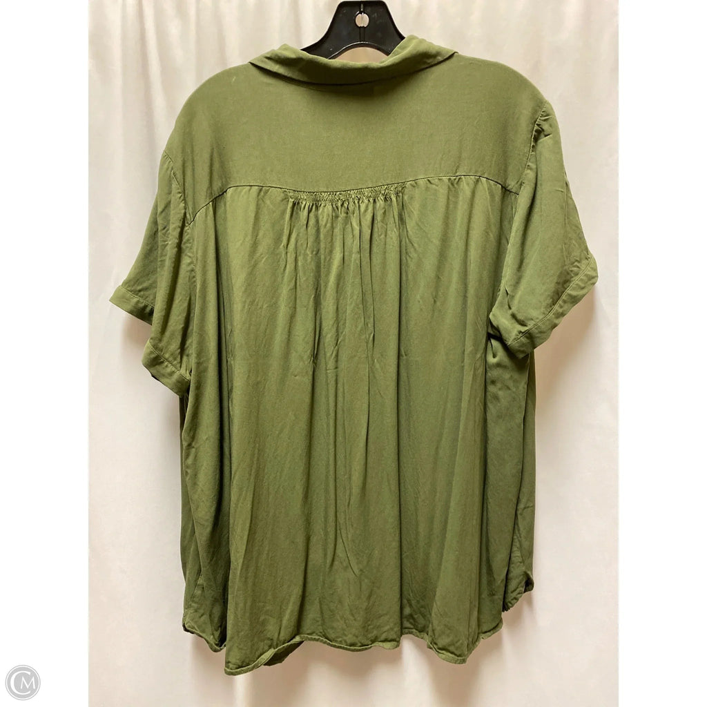Top Short Sleeve By Loft In Green, Size: 3x