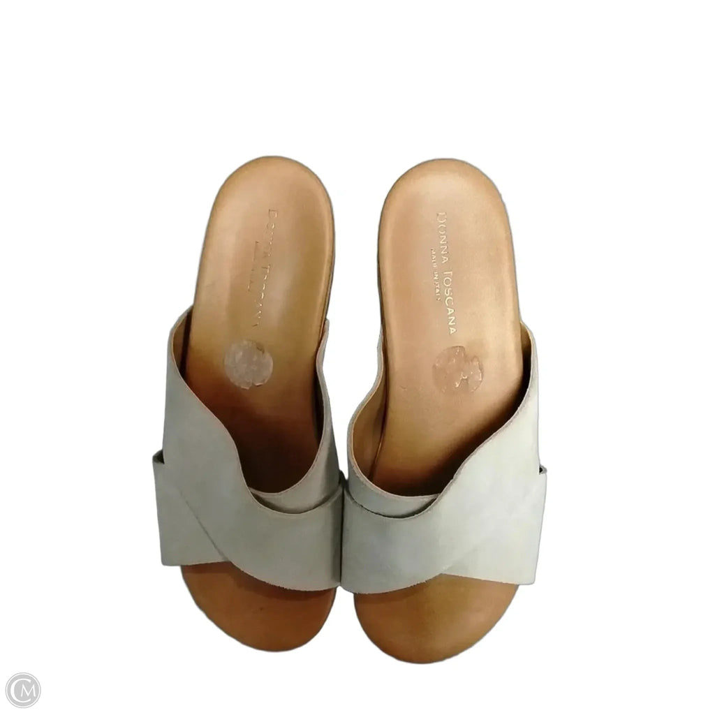 Sandals Heels Block By Clothes Mentor In Beige, Size: 8