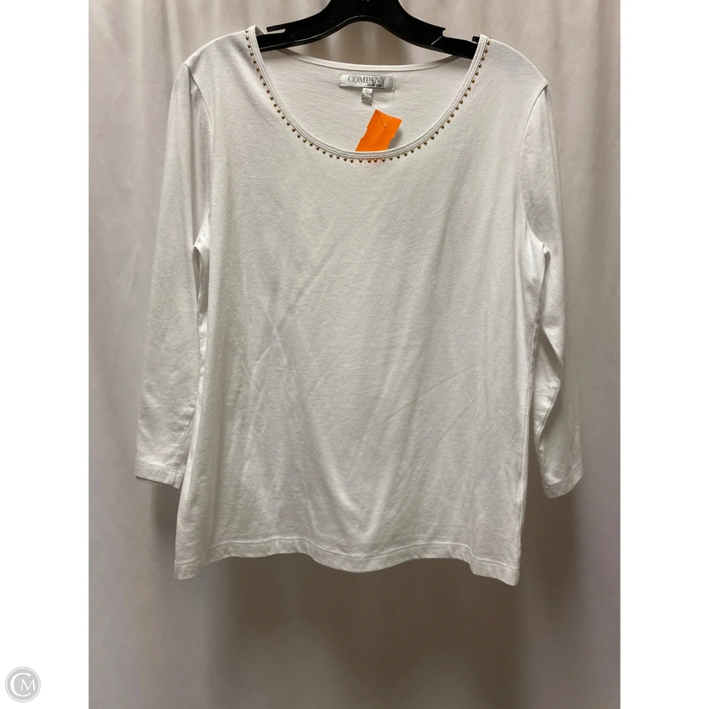 Top Long Sleeve By Ellen Tracy In White, Size: L