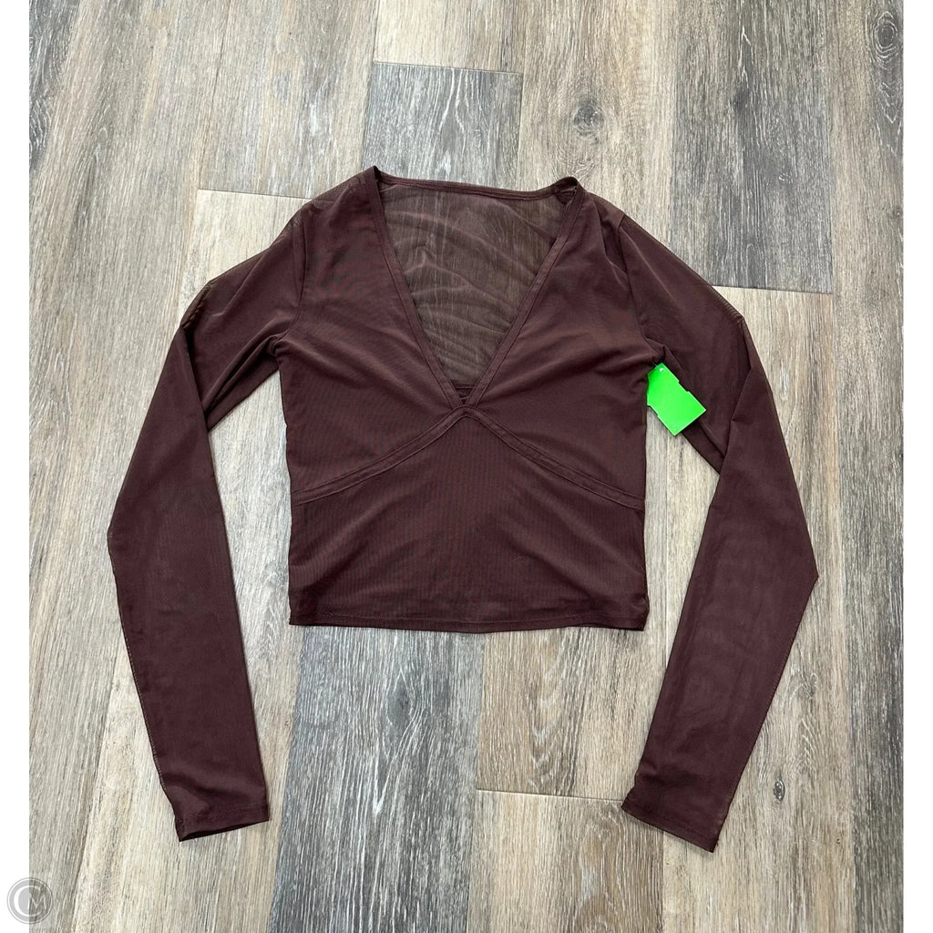 Top Long Sleeve By Abercrombie And Fitch In Brown, Size: Xs