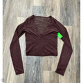 Top Long Sleeve By Abercrombie And Fitch In Brown, Size: Xs