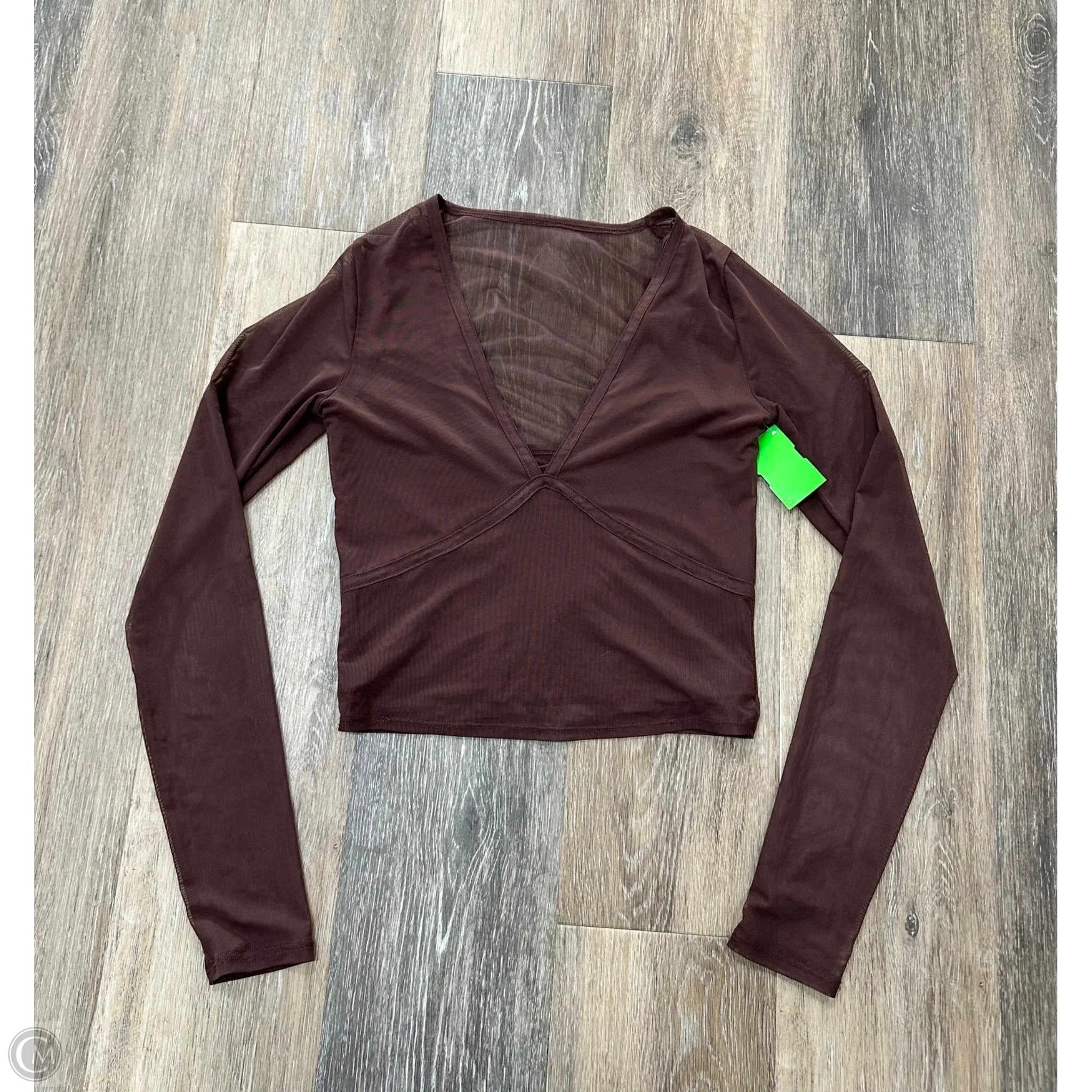 Top Long Sleeve By Abercrombie And Fitch In Brown, Size: Xs