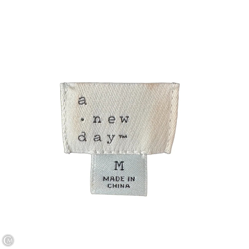 Sweater Short Sleeve By A New Day In Black & Cream, Size: M