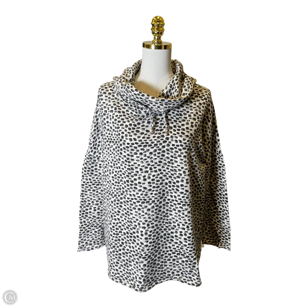 Sweater By Chicos In Black & Cream, Size: Xl