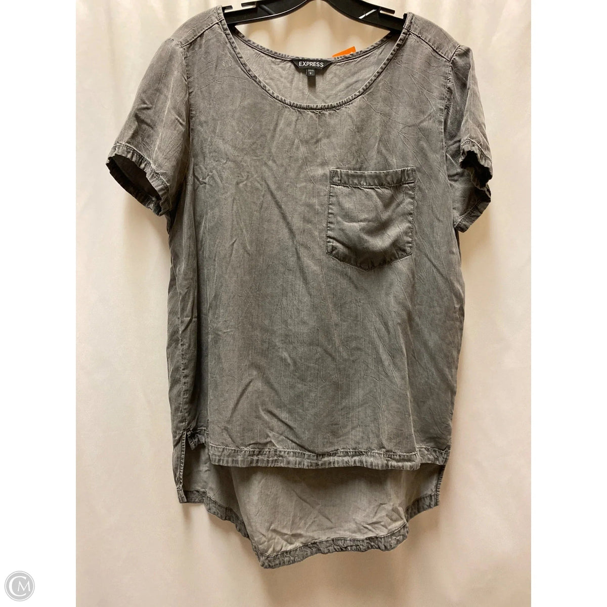 Top Short Sleeve By Express In Grey, Size: L