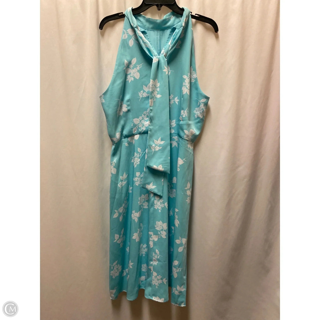 Dress Casual Midi By Ann Taylor In Blue, Size: L