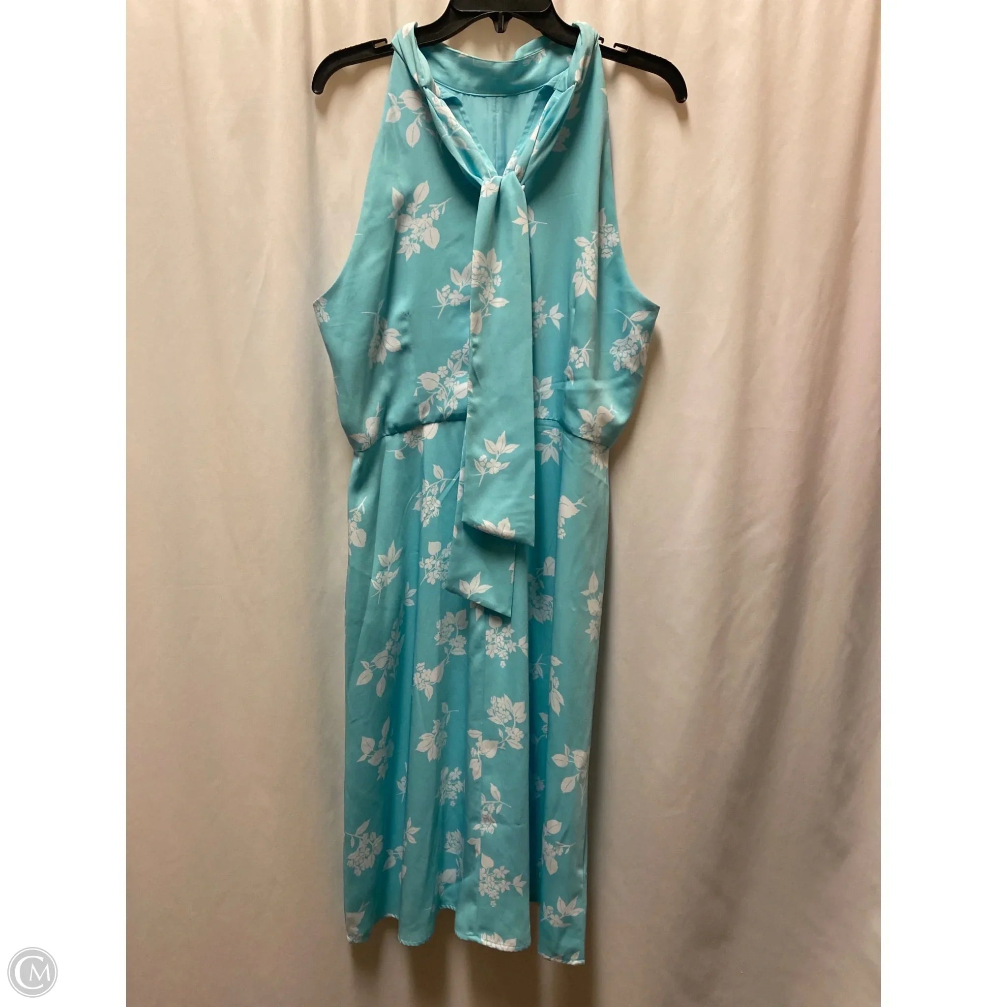 Dress Casual Midi By Ann Taylor In Blue, Size: L