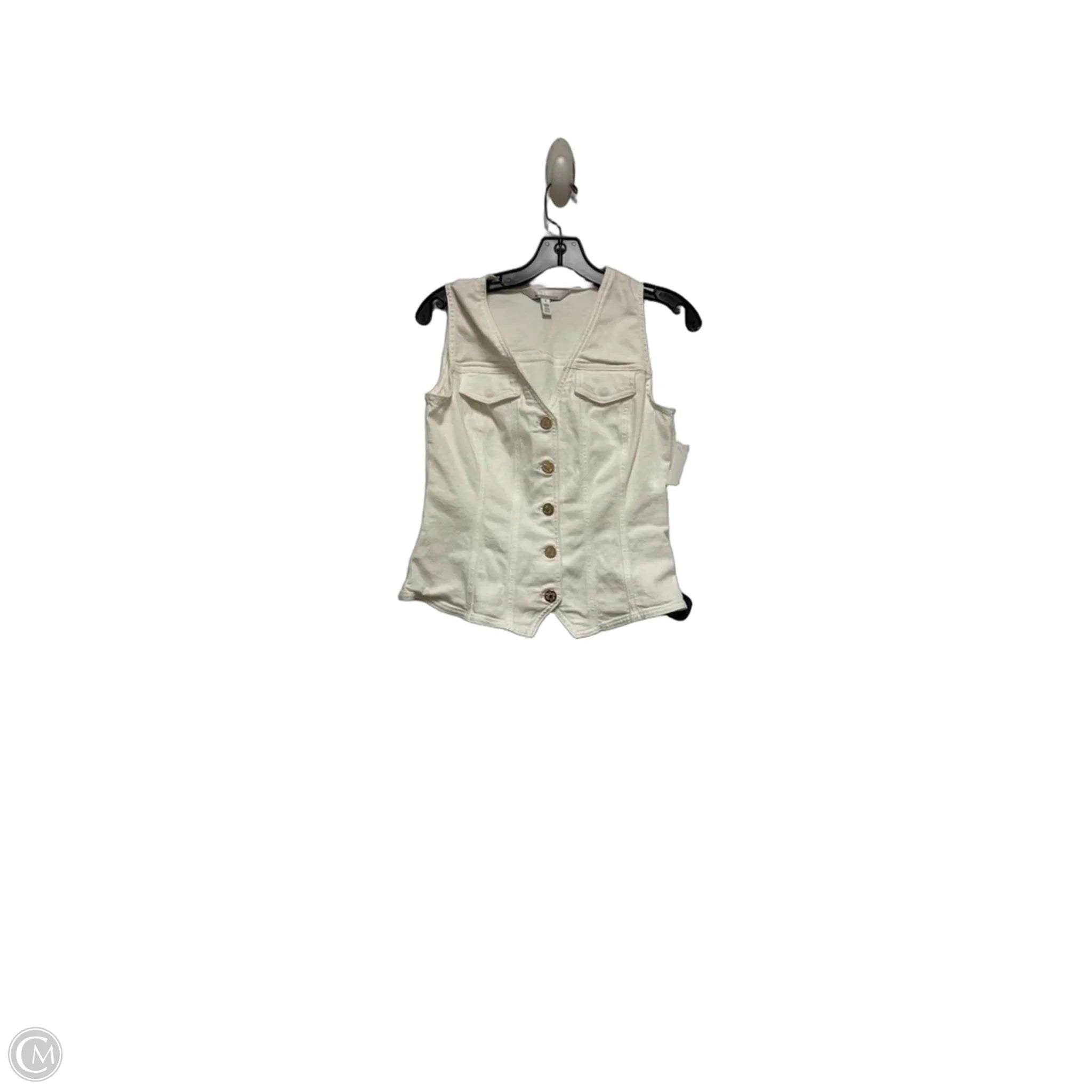 Top Sleeveless By White House Black Market In White Denim, Size: S