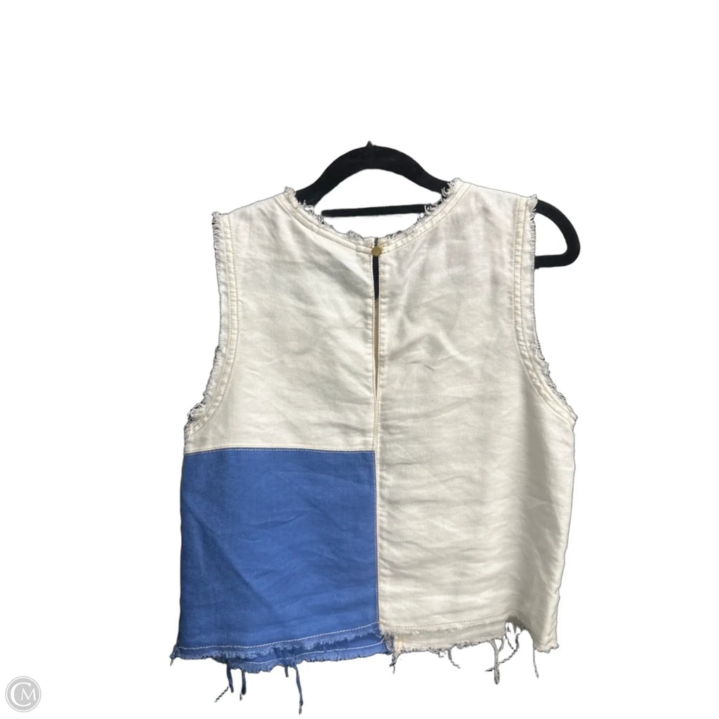 Top Sleeveless By Holding Horses In White Denim, Size: S