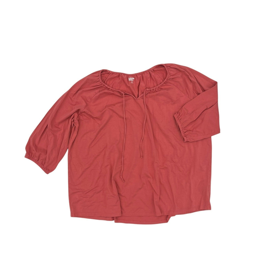 Top 3/4 Sleeve By Lands End In Orange, Size:3X