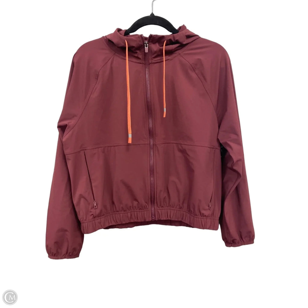 Athletic Jacket By Fabletics In Maroon, Size: S