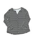 Top Ls By Liz Claiborne In Black & White, Size:Xl