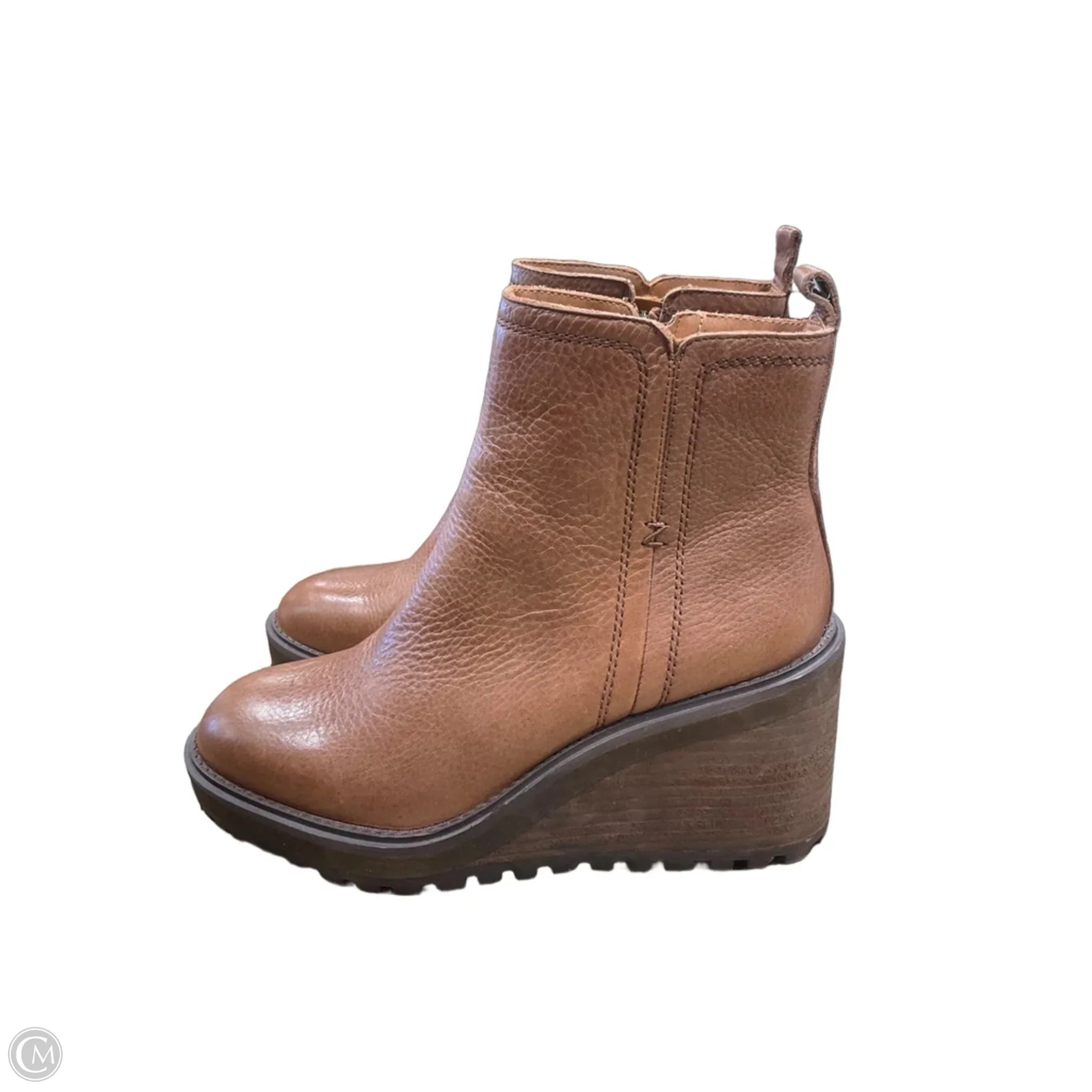 Boots Ankle Heels By Zodiac In Tan, Size: 8.5