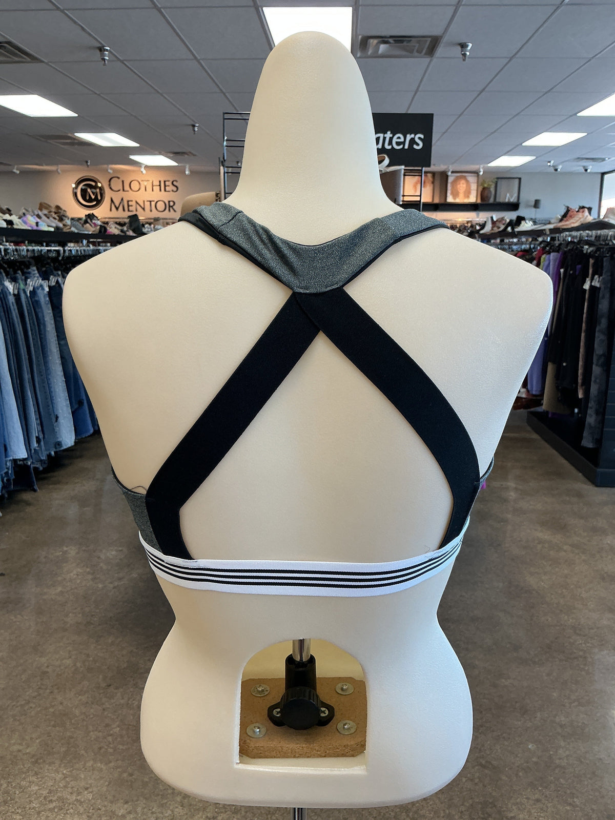 Athletic Bra By Adidas In Grey, Size:S