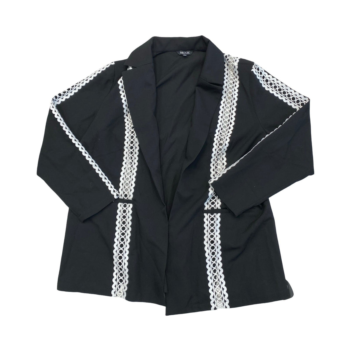 Blazer By Misook In Black & White, Size:L
