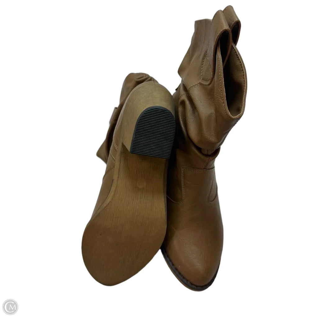 Boots Ankle Heels By Clothes Mentor In Tan, Size: 9