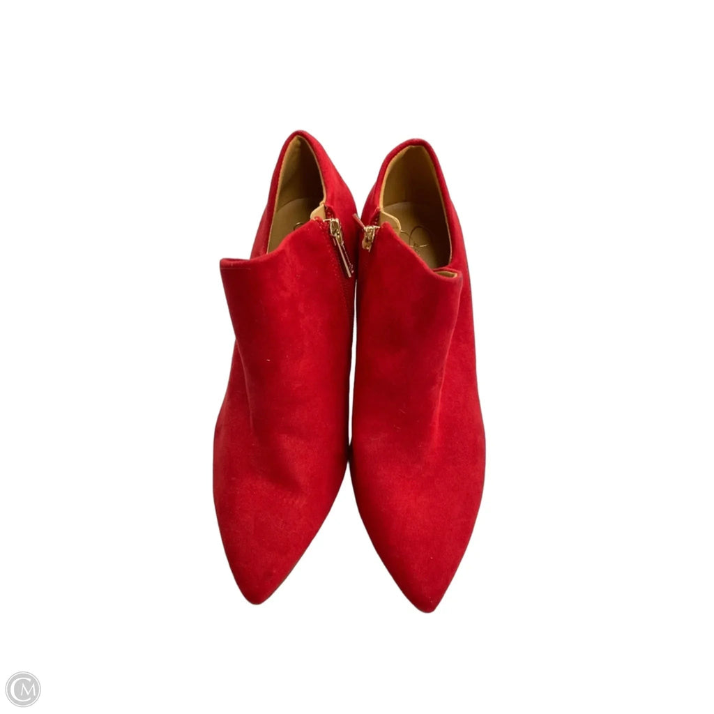 Boots Ankle Heels By Jessica Simpson In Red, Size: 7