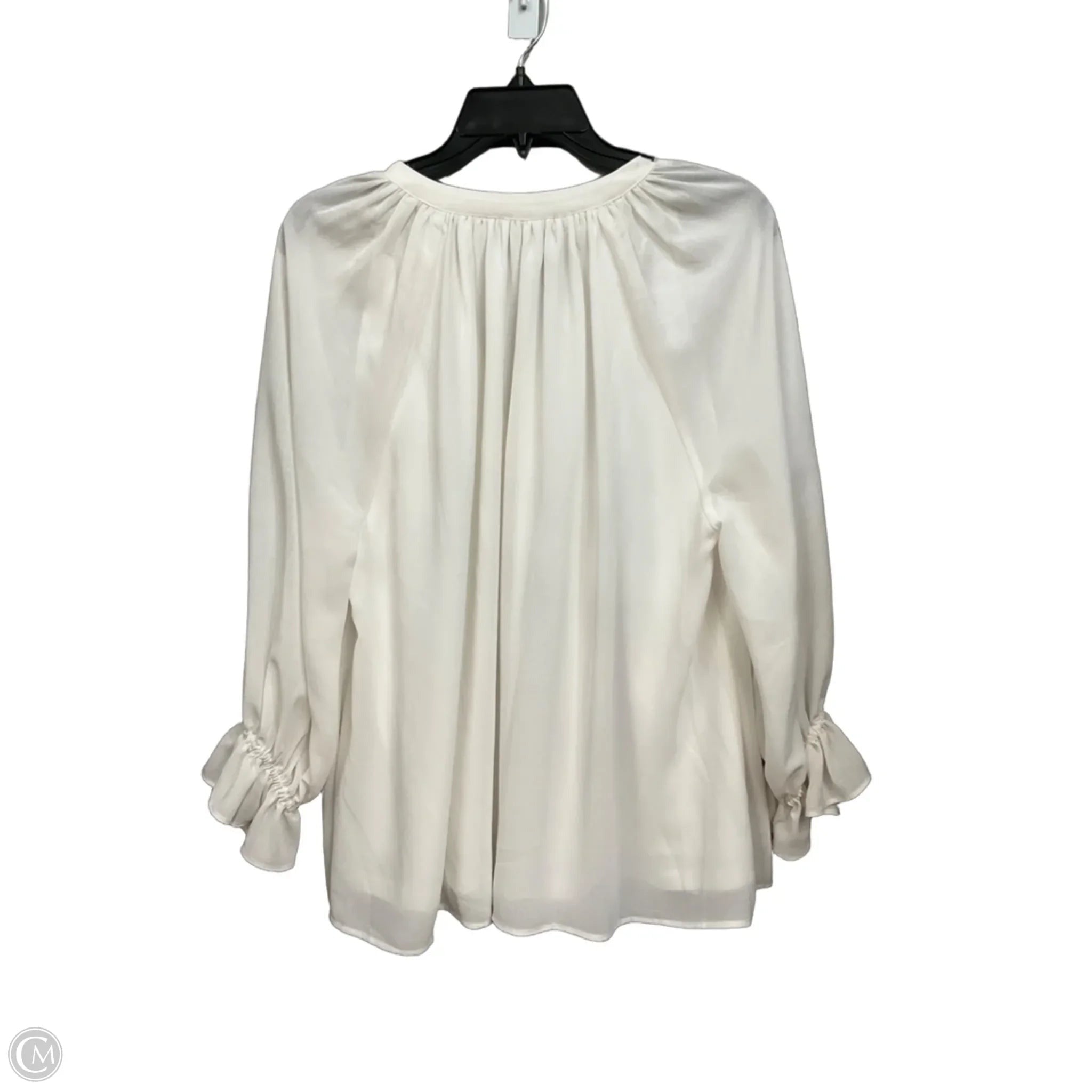 Blouse Long Sleeve By Entro In White, Size: S