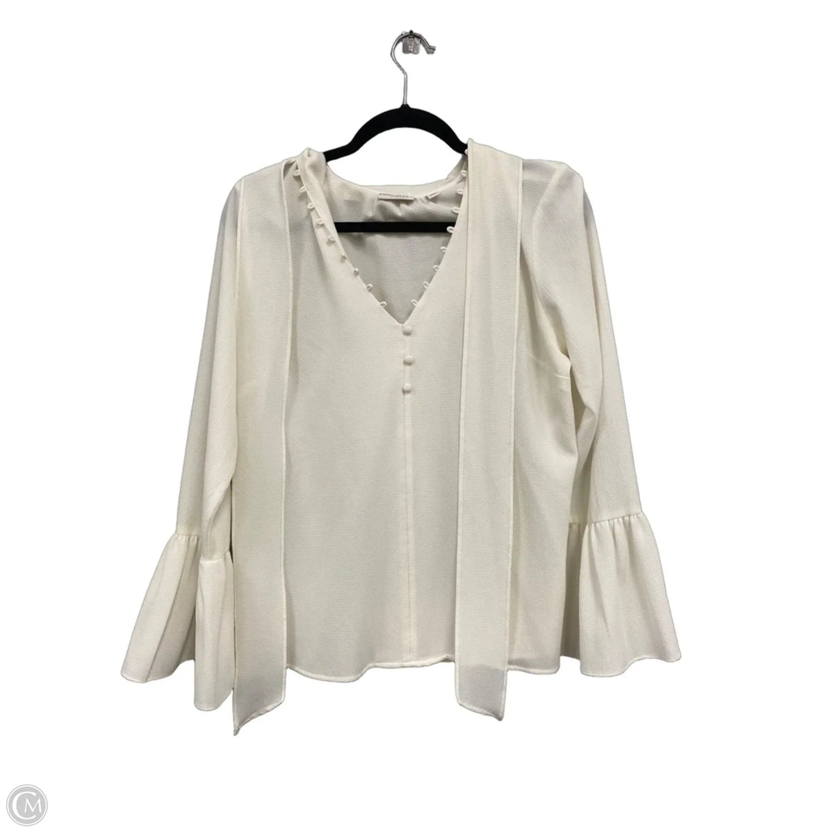 Blouse Long Sleeve By Eva Mendes In Cream, Size: M
