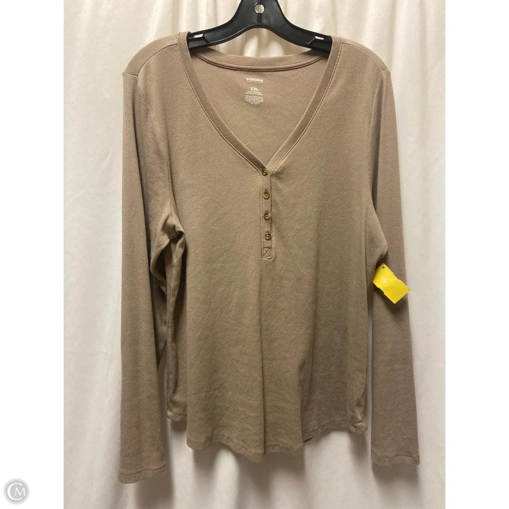 Top Long Sleeve By Sonoma In Brown, Size: Xxl