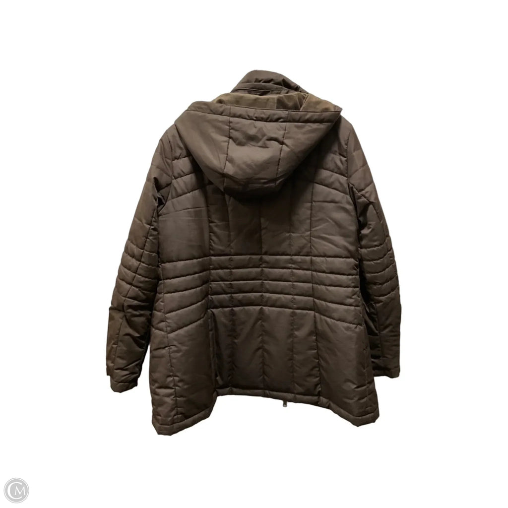 Coat Puffer & Quilted By Lands End In Brown, Size: M