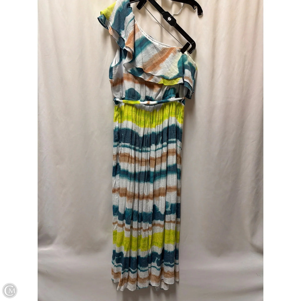 Dress Casual Maxi By Lane Bryant In Blue & Green, Size: 1x
