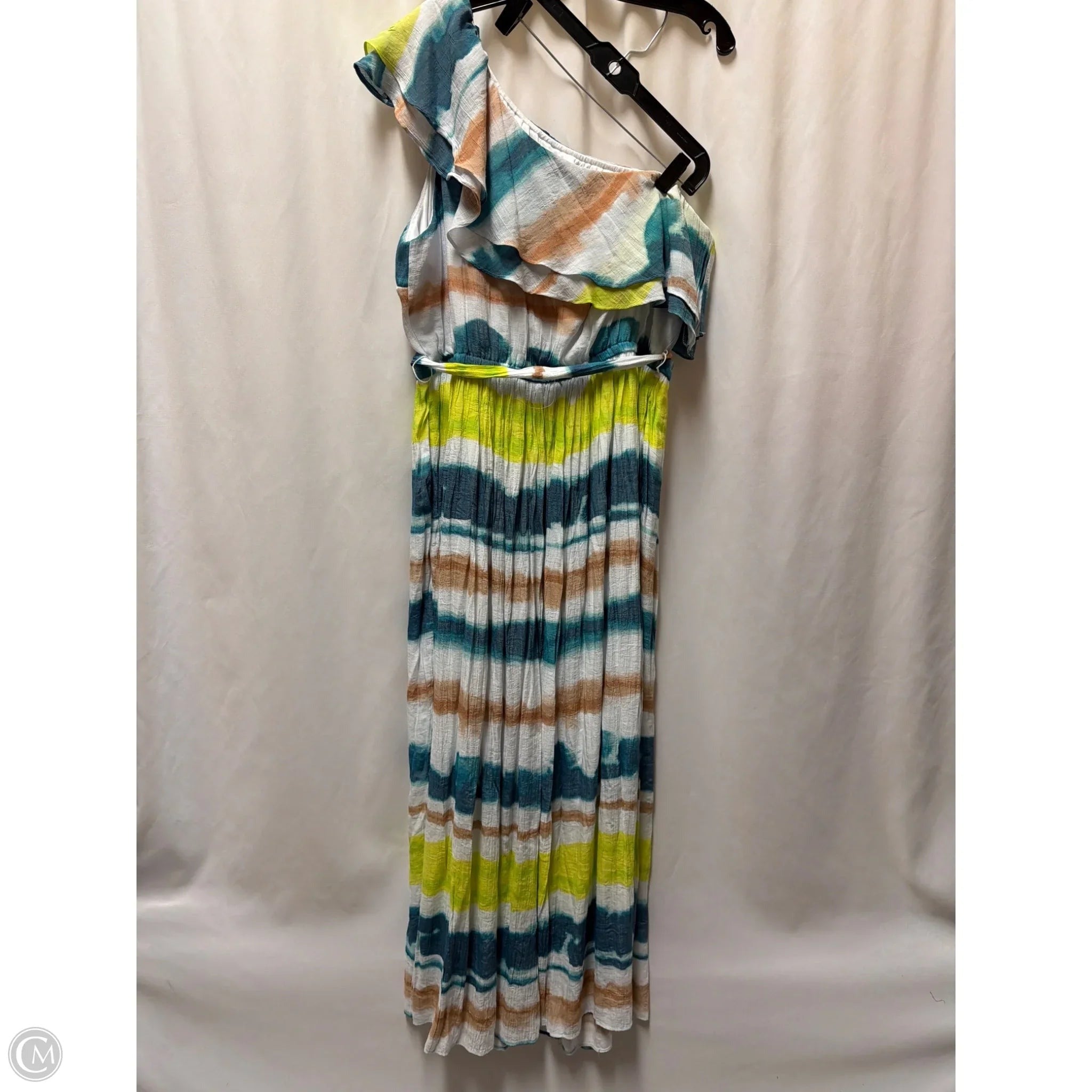 Dress Casual Maxi By Lane Bryant In Blue & Green, Size: 1x