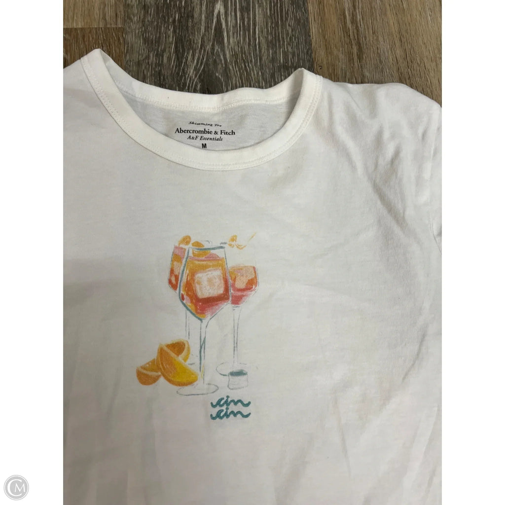 Top Short Sleeve By Abercrombie And Fitch In White, Size: M