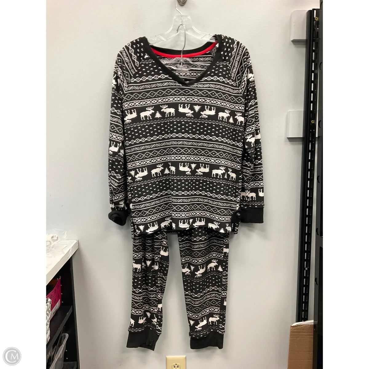 Pajamas 2pc By Cuddl Duds In Black & White, Size: S